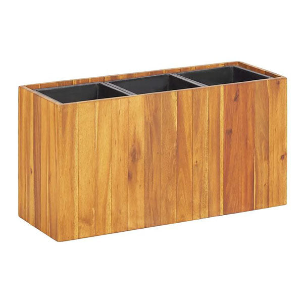 Garden Planter With 3 Pots Solid Acacia Wood