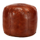 Pouffe Tan 40X35 Cm Genuine Goat Leather