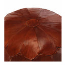 Pouffe Tan 40X35 Cm Genuine Goat Leather