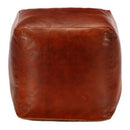 Pouffe Tan 40X40X40 Cm Genuine Goat Leather