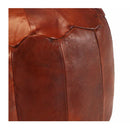Pouffe Tan 40X35 Cm Genuine Goat Leather