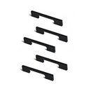 5X 128 Mm Kitchen Handle Cabinet Door Drawer Handle Square Black Pulls