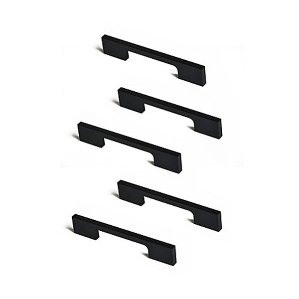 5X 96 Mm Kitchen Handle Cabinet Cupboard Door Drawer Square Black