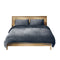 Luxury Flannel Quilt Cover With Pillowcase Dark Grey Queen