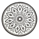 Benaras Black And White Round Recycled Plastic Outdoor Rug And Mat