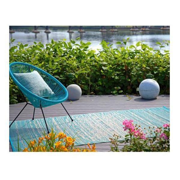 Brooklyn Teal Recycled Plastic Outdoor Rug and Mat