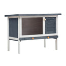Outdoor Rabbit Hutch 1 Layer Grey Wood