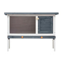 Outdoor Rabbit Hutch 1 Layer Grey Wood