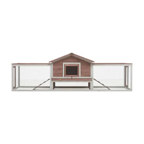 Rabbit Hutch 303X60X86 Cm Solid Pine And Fir Wood