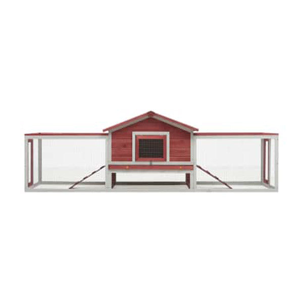 Rabbit Hutch 303X60X86 Cm Solid Pine And Fir Wood