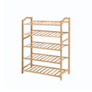Bamboo Shoe Rack Storage Wooden Organizer Shelf Stand 5 Tiers Layers 70Cm