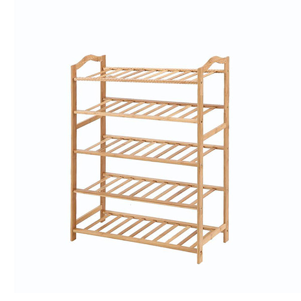 Bamboo Shoe Rack Storage Wooden Organizer Shelf Stand 5 Tiers Layers 70Cm