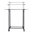 Adjustable Clothes Rack 4 Castors 2 Hanging Rails