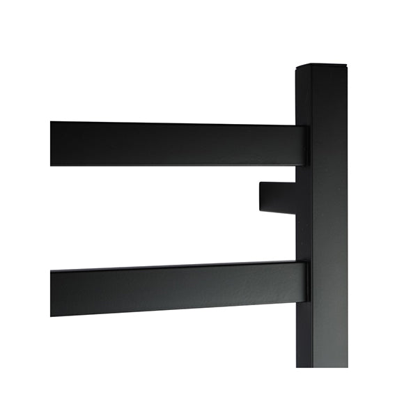Black 912X620Mm Electric Heated Towel Rack Square 8 Bars