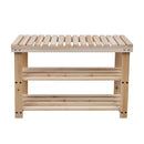 2 In 1 Shoe Rack With Bench Top 2 Pcs Solid Wood