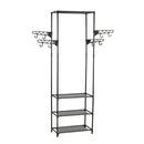Clothes Rack Steel And Non Woven Fabric 55 X 28 X 175 Cm Black