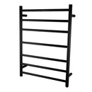 800X600X121 Mm Round Matt Black Electric Heated Towel Rack 7 Bars