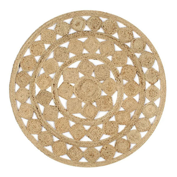Handmade Rug Braided Jute Natural