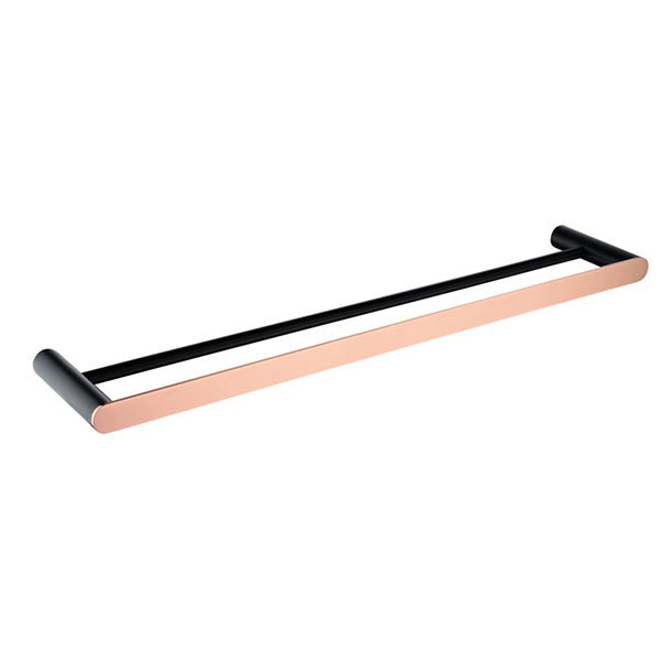 Black And Rose Gold Towel Rail 600 Mm Stainless Steel 304 Wall Mounted