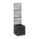 Trellis Raised Bed With 1 Pot 30X30X107 Cm Poly Rattan