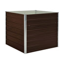 Raised Garden Bed Brown 100X100X77 Cm Galvanised Steel