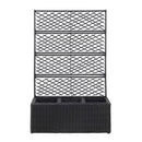 Trellis Raised Bed With 3 Pots 83X30X130 Cm Poly Rattan