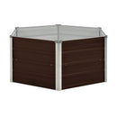 Raised Garden Bed Brown 129X129X46 Cm Galvanised Steel