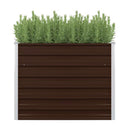 Raised Garden Bed Brown 100X100X77 Cm Galvanised Steel