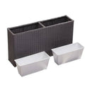Garden Raised Bed With 2 Pots 90X20X40 Cm Poly Rattan