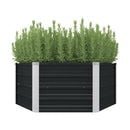 Raised Garden Bed Anthracite 129X129X45 Cm Galvanised Steel