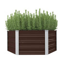 Raised Garden Bed Brown 129X129X46 Cm Galvanised Steel