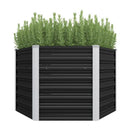 Garden Raised Bed Anthracite 129X129X77 Cm Galvanised Steel