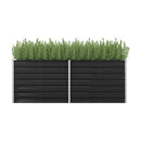 Garden Raised Bed Anthracite 240X80X77 Cm Galvanised Steel
