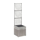 Trellis Raised Bed With 1 Pot 30X30X107 Cm Poly Rattan