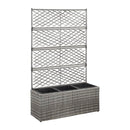 Trellis Raised Bed With 3 Pots 83X30X130 Cm Poly Rattan
