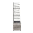 Trellis Raised Bed With 1 Pot 30X30X107 Cm Poly Rattan