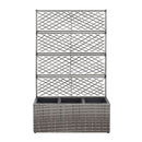 Trellis Raised Bed With 3 Pots 83X30X130 Cm Poly Rattan