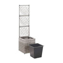 Trellis Raised Bed With 1 Pot 30X30X107 Cm Poly Rattan
