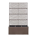 Trellis Raised Bed With 3 Pots 83X30X130 Cm Poly Rattan