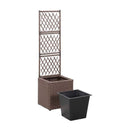 Trellis Raised Bed With 1 Pot 30X30X107 Cm Poly Rattan