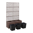 Trellis Raised Bed With 3 Pots 83X30X130 Cm Poly Rattan