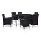 7 Piece Outdoor Dining Set Pe Rattan Weather Resistant Black