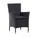 7 Piece Outdoor Dining Set Pe Rattan Weather Resistant Black