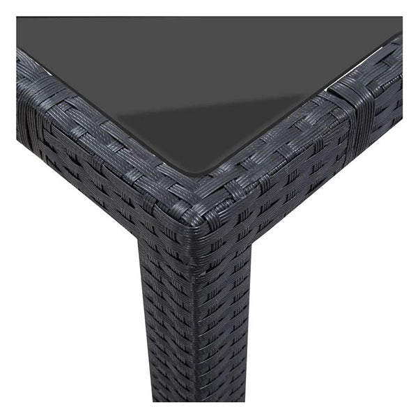 7 Piece Outdoor Dining Set Pe Rattan Weather Resistant Black