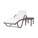 Sun Lounger With Cushion And Table Poly Weather Resistant Pe Rattan
