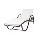 Sun Lounger With Cushion And Table Poly Weather Resistant Pe Rattan