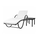 Sun Lounger With Cushion And Table Poly Weather Resistant Pe Rattan