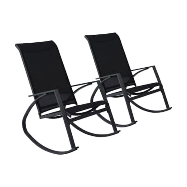 Garden Rocking Chairs 2 Pcs Textilene Black
