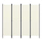 4 Panel Room Divider Cream White 200X180 Cm