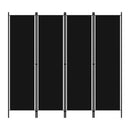 4 Panel Room Divider Black 200X180 Cm